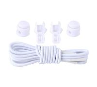 Boolavard 2 Pairs No Tie Elastic Lock Shoe Laces Rope Running Jogging Sneakers Trainer Shoelaces - One Size Fits All Adult and Kids Shoes (White)
