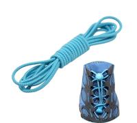Boolavard 2 Pairs No Tie Elastic Lock Shoe Laces Rope Running Jogging Sneakers Trainer Shoelaces - One Size Fits All Adult and Kids Shoes (Lake Blue)