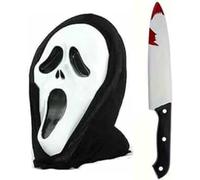 Boolavard 2PCS Halloween Mask and Knife Set, Horror Costume Creepy Scary Mask