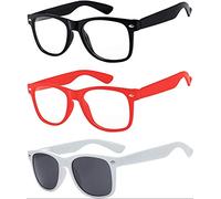 Boolavard 3 Pairs Kids Clear Lens Glasses Protect Child's Eyes from UVB UVA Blocking