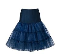 Boolavard 50's Petticoat Underskirt Retro Vintage 1950's Rockabilly White, Black, Blue, Pink, Red (L-XL, Navy)