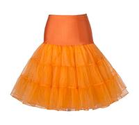 Boolavard 50's Petticoat Underskirt Retro Vintage 1950's Rockabilly White, Black, Blue, Pink, Red (L-XL, Orange)