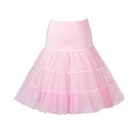 Boolavard 50's Petticoat Underskirt Retro Vintage 1950's Rockabilly White, Black, Blue, Pink, Red (S-M, Rose)