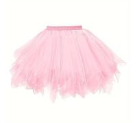 Boolavard Adult Women 80's Tutu Skirt Layered Tulle Petticoat Halloween Tutu