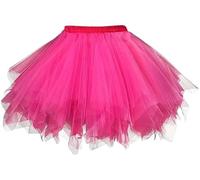 Boolavard Adult Women 80's Tutu Skirt Layered Tulle Petticoat Halloween Tutu