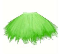 Boolavard Carnival Costume Women's Tutu Tulle Skirt 50s Vintage Tulle Skirt Petticoat (UK, Alpha, XXL, 3XL, Regular, Regular, Light Green)
