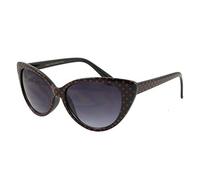Boolavard Clear Black Lens Classic Sunglasses - Style Unisex Shades UV400 Protective Mens Ladies (Cat Eye - Black Red-Dots)