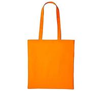Boolavard Cotton Tote Bag, Lightweight Medium Reusable Grocery Shopping Cloth Bags, Suitable for DIY, Advertising, Promotion, Giveaway, Activity (Orange)