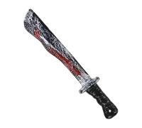 Boolavard Fake Blood Stained Machetes Realistic Plastic Knife Prop for Halloween Party Costume Accessory