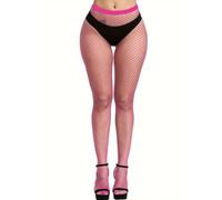 Boolavard Fishnet Stockings, High Waist Tights for Women, Sparkle Rhinestone Fishnets Party, Fish Net Tights Ladies Plus Size One Size Fit All (UK, Alpha, One Size, Regular, Regular, Rose Red)