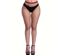 Boolavard Fishnet Stockings, High Waist Tights for Women, Sparkle Rhinestone Fishnets Party, Fish Net Tights Ladies Plus Size One Size Fit All (UK, Alpha, One Size, Regular, Regular, Burgundy)