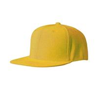 Boolavard Flat Bill Visor Classic Snapback Hat Blank Adjustable Brim High Top End Trendy Color Style Plain Tone Baseball Cap (Yellow)