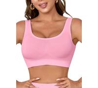 Boolavard New Seamless Sports Style Bra Crop Top Vest Comfort Stretch Bras Shapewear (as8, Alpha, m, Regular, Regular, Baby Pink)
