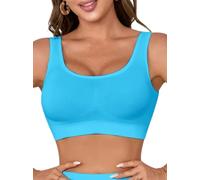 Boolavard New Seamless Sports Style Bra Crop Top Vest Comfort Stretch Bras Shapewear (XL, Aqua)