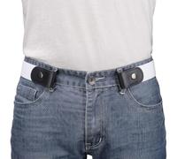 Boolavard No Buckle Invisible Elastic Stretch Belt for Men/Women Fits waist 24-50in Father Day Gift (White, 24-50in)