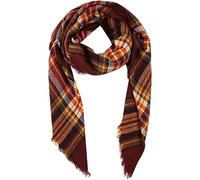 Boolavard Plaid Cashmere Feel Classic Soft Luxurious Winter Scarf For Men Women (Coffee/Orange)