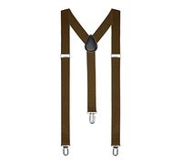 Boolavard® TM Braces/Suspenders One Size Fully Adjustable Y Shaped With Strong Clips (Brown)