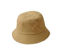 Boolavard Unisex 100% Cotton Packable Summer Travel Bucket Beach Sun Hat (S-M, Khaki)