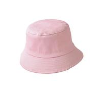 Boolavard Unisex 100% Cotton Packable Summer Travel Bucket Beach Sun Hat (S-M, Pink)
