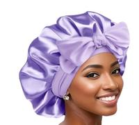 Boolavard Women's Silk Satin Bonnet for Sleeping, Violet