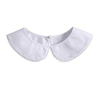 Booluee Fake Collar Detachable Dickey Collar Blouse Half Shirts Doll Collar Peter Pan Faux False Collar for Women Girls 111 White, White, One Size