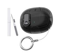 BOOLUVIAN for SHOKZ OpenDots ONE & OpenDots 2 Case Cover,TPU+PC Protective Case Cover with Keychain and Cleaning Kit,Phone Stand and Safety Lock Function，Transparent-Black