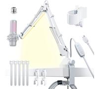 Boom Arm Micophone,Build Light Mic Arm Desk Mount Foldable with 3/8'' to 5/8'' Screw Adapter Adjustable Mic Stand for Podcasting Gaming Recording