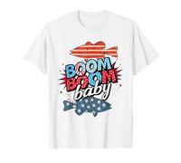 Boom Baby Fish Patriotic American US Flag 4th Of July T-Shirt