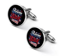 Boom Bitch Get Out The Way Mens Classic Cufflinks Custom Shirt Cuff Links Jewelry Accessories for Business Wedding 0.7" 0.8"
