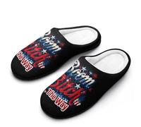 Boom Bitch Get Out The Way Men's Cotton Slippers Memory Foam Warm House Shoes for Indoor Outdoor