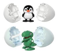 Boom Eggs, 4PCS Wind Up Animal Hatching Surprise Eggs, Rotate to Hatch Walking Animal Toy, 2026 New Boom Easter Figures, Fun Easter Party Favors, Gag Gifts for Kids Boys Girls (#D)