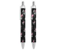 Boom GetThe Way Black Retractable Ballpoint Pen 0.5mm Fine Point Work Pen Quick Dry Smooth Write Pens 2 PCS AS PIC 3