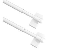 BOOM JOG Magnetic Curtain Rods Multi-Use Adjustable Appliance Metal Doors Magnetic Rods, 16-28 Inch, 1/2 Inch Diameter, 2 Pack,White