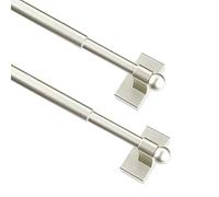 BOOM JOG Magnetic Curtain Rods Multi-Use Adjustable Appliance Metal Doors Magnetic Rods, 16-28 Inch, 1/2 Inch Diameter, 2 Pack,Nickel