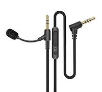 Boom Microphone Cable for Headphones 3.5mm Audio Cable with Dual Mics & in-Line Control Boom Mic Headset Replacement Cord 1.5M/4.9FT 3.5mm Aux for Tablet Laptop Smartphone (3.5MM)
