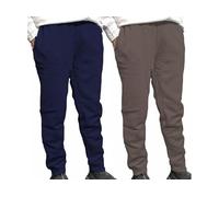 BOOM Prime 2 Pack Mens Joggers Tracksuit Bottoms Fleece Jogging Trousers with Pockets - Elasticated Cuffed Fit, Adjustable Drawstring Sports Gym Casual Running Pants (UK, Regular, Navy/Charcoal 2XL)