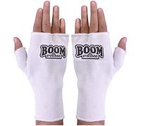 BOOM Prime Boxing Inner Gloves - White Elasticated Hand Wraps with Knuckle Protection & Wrist Support - MMA, Kickboxing, Sparring Under Gloves for Men & Women (Large/X-Large)