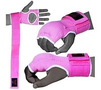 BOOM Prime Gel Boxing Inner Gloves - Hand Wraps with Wrist Support for Training, Sparring, MMA, UFC - Padded Knuckle Protectors for Under Mitts & Speed Bag Work (Pink, L/XL)