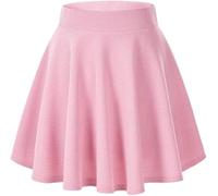 BOOM Prime Girls Skater Skirt - High Waisted Stretchy Flared Mini Skirt for School, Uniform, Parties & Casual Wear - Soft Lightweight Kids Skirts for Ages 5-14 Years (5-6 Years, Baby Pink)