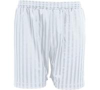 BOOM Prime Kids Unisex PE Shorts - Shadow Stripe Sports Shorts for Boys & Girls, Elastic Waist with Drawstring - Football, Cycling, Summer Play - Ages 3-14 (as8, Age, Regular, White 13-14 Years)
