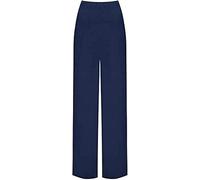 BOOM Prime Women’s Flared Palazzo Trousers Wide Leg Stretch Summer Lounge Pants (as8, Regular, Navy, 16-18)