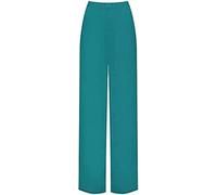 BOOM Prime Women’s Flared Palazzo Trousers Wide Leg Stretch Summer Lounge Pants (as8, Teal, 20-22)
