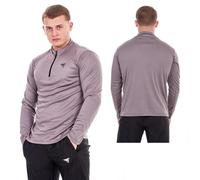 BOOM PRO Men’s & Women’s Quarter-Zip Polyester t Shirts - Long Sleeve Breathable Quick-Dry t Shirts for Gym, MMA, Running & Activewear Grey