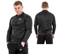 BOOM PRO Men’s & Women’s Quarter-Zip Polyester t Shirts - Long Sleeve Breathable Quick-Dry t Shirts for Gym, MMA, Running & Activewear Black