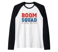 Boom Squad If I Run You Run Funny Fireworks 4th of July Raglan Baseball Tee