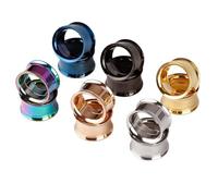 BOOM Stainless Steel Ear Tunnels, 12Pcs Double Flared Screwed, Gauge 14mm, 6 Pairs, 316L, Classic Punk Style Jewelry