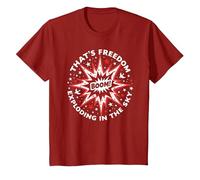 Boom! That's Freedom Exploding in The Sky T-Shirt, Youth, Cranberry Red, Small