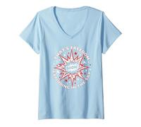 Boom! That's Freedom Exploding in The Sky V-Neck T-Shirt, Women, Baby Blue, M