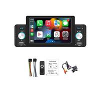 BOOMBOOST 1Din Car Stereo with Apple Carplayer Android Auto, 5 Inch Touchscreen Car Radio Support Bluetooth Hands Free USB FM Steering Wheel Control Mirror Link with 12LED Camera