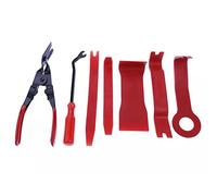 BOOMBOOST 7PCS Auto Trim Removal Tool Kit with Nail Pliers and 6 Inch Screwdriver for Car Door Clip Panel & Audio Dashboard Dismantle -Red